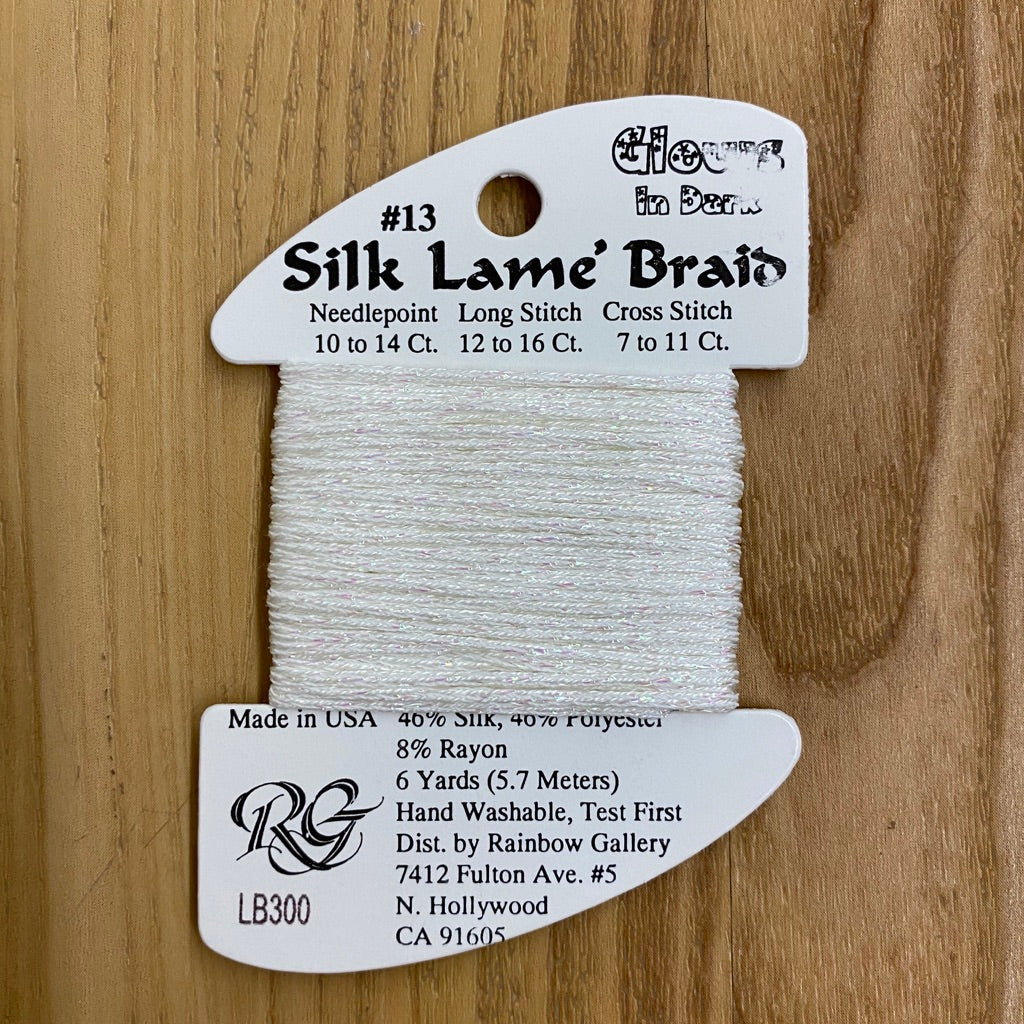 Silk Lamé Braid LB300 Glow in the Dark White - KC Needlepoint