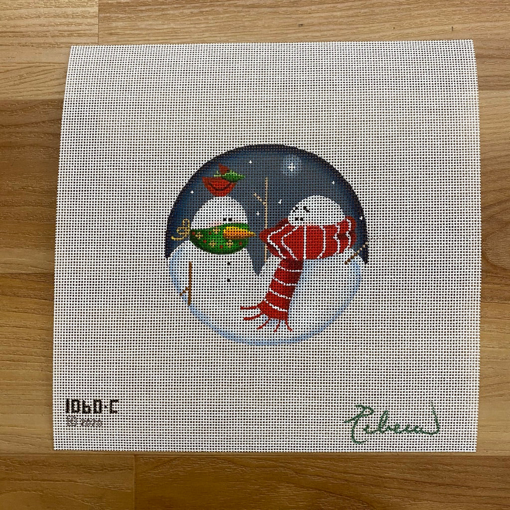 Snowman Mask Canvas - needlepoint