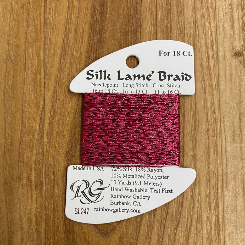 Silk Lamé Braid SL247 Paris Pink - KC Needlepoint