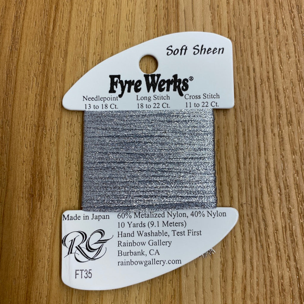 Fyre Werks Soft Sheen FT35 Smoke Gray - KC Needlepoint