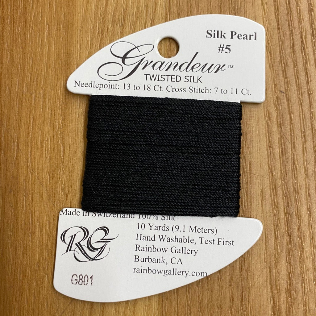 Grandeur Silk G801 Black - KC Needlepoint