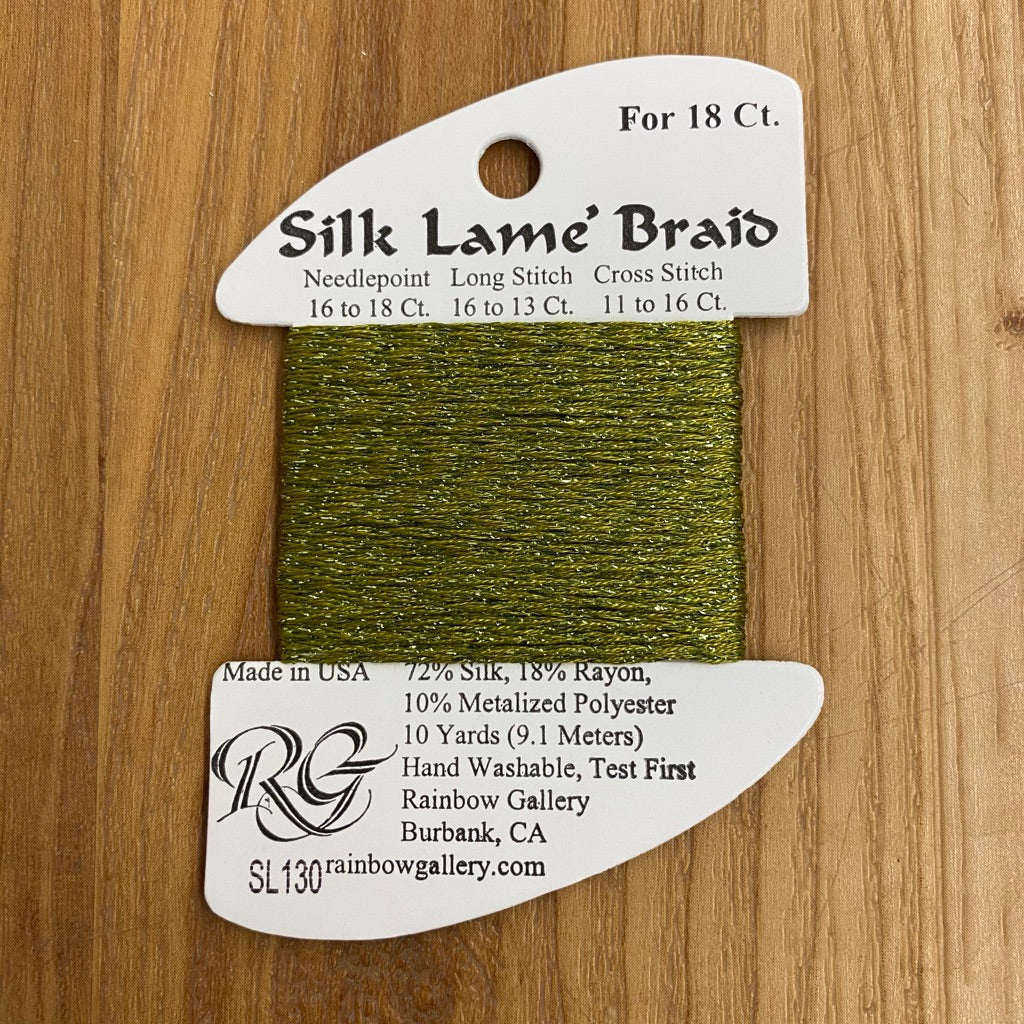 Silk Lamé Braid SL130 Moss - KC Needlepoint