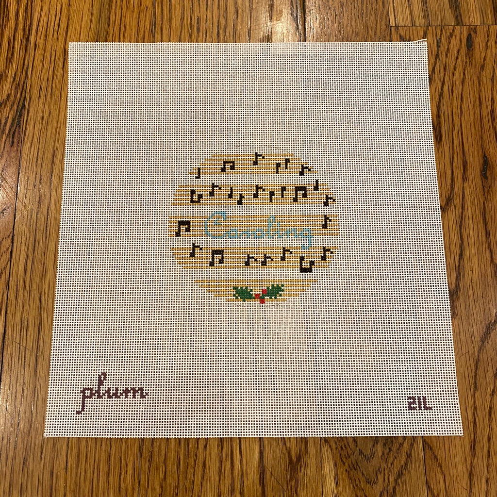 Caroling Round Canvas - KC Needlepoint