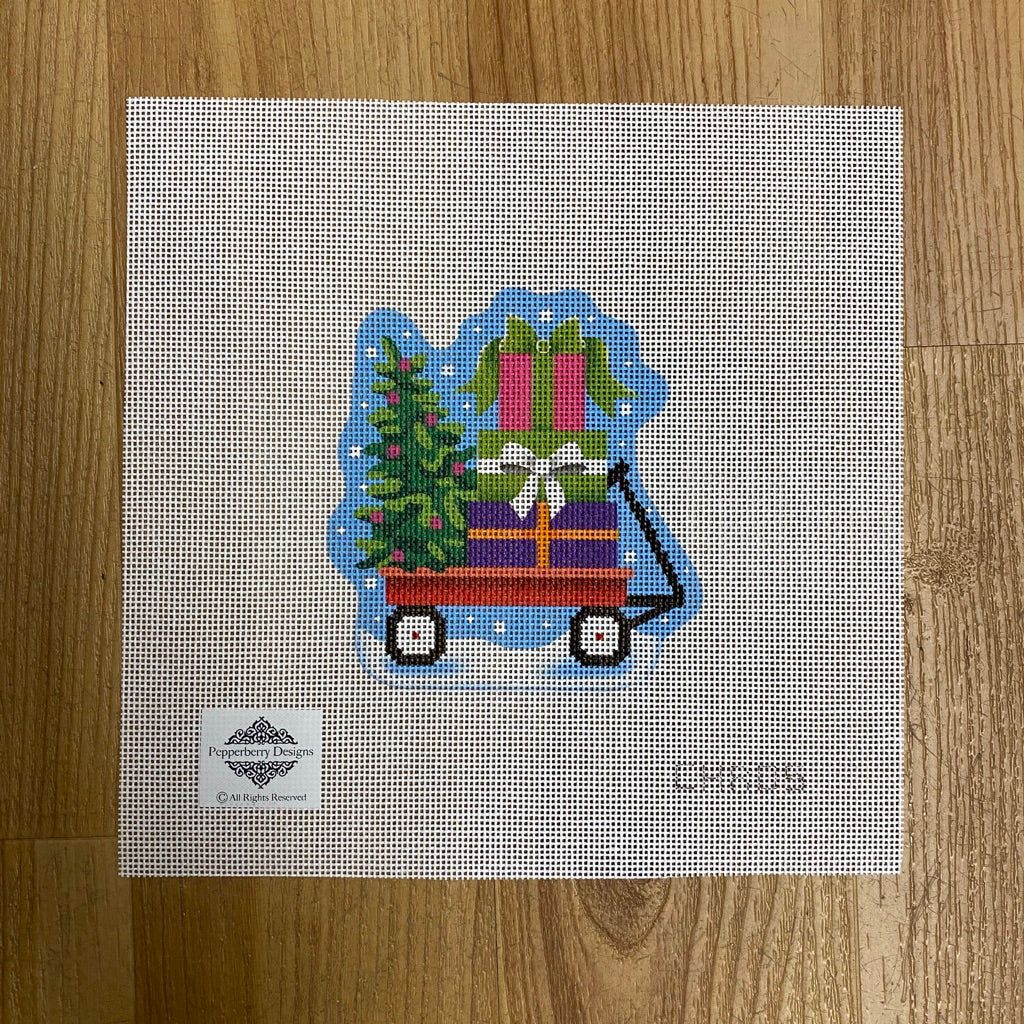 Lil' Red Wagon Canvas - KC Needlepoint